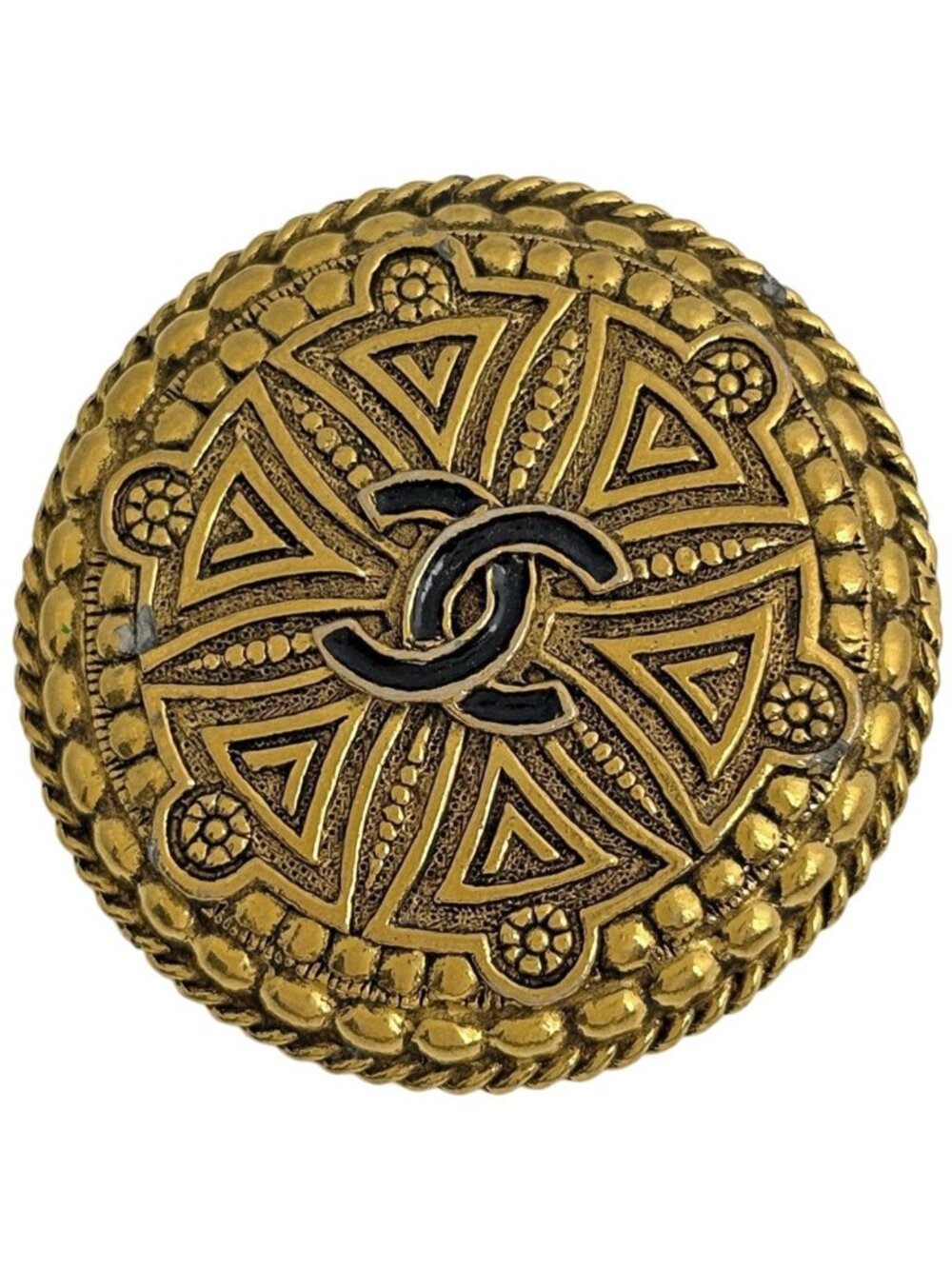 Chanel CC Logo Brooch Gold Plated